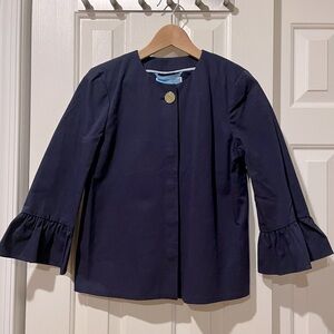 Draper James navy peplum sleeve short coat XS NWT